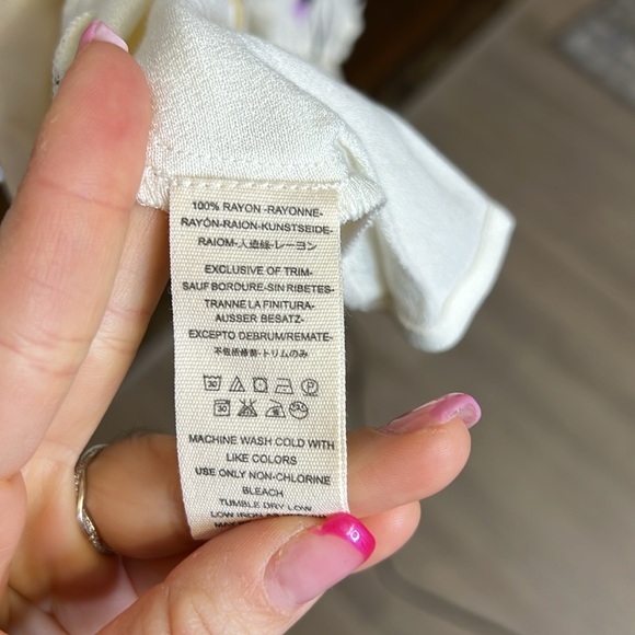 NWT Free People White Floral 3/4 Sleeve Dress- Small - Picture 7 of 7